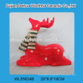 2016 ceramic christmas figurine,ceramic deer figurine,red deer